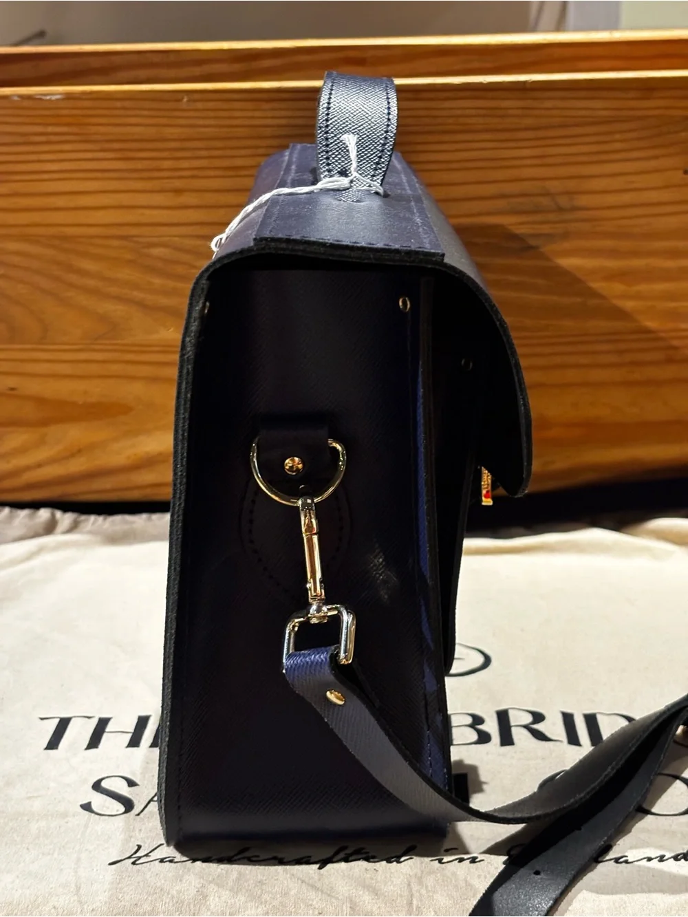 The Cambridge Satchel Company Navy Leather Messenger Satchel